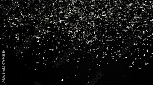 joy black background silver confetti