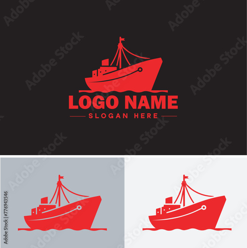 ship sea shipping cargo cruise ocean ship boat logo icon vector for business app silhouette logo template