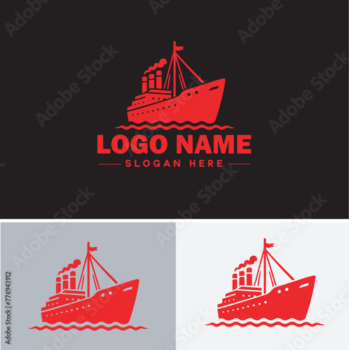ship sea shipping cargo cruise ocean ship boat logo icon vector for business app silhouette logo template