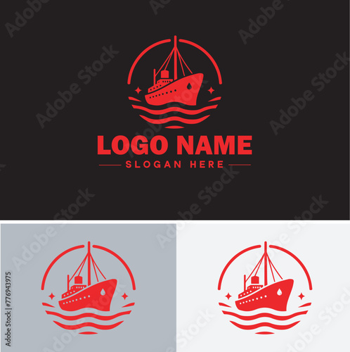 ship sea shipping cargo cruise ocean ship boat logo icon vector for business app silhouette logo template