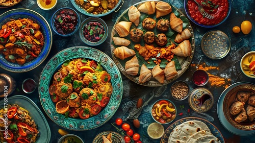 Iftar or Suhoor Ramadan Serving. 2024 Concept © Orxan
