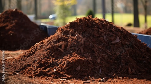garden brown mulch photo