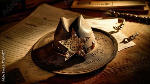 historical sheriff badge star photo