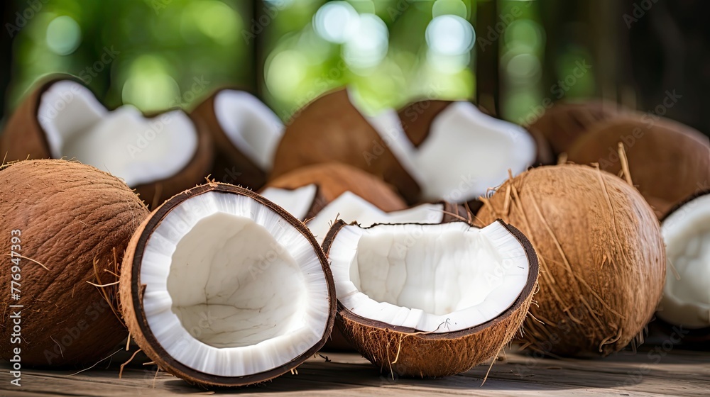 tropical open coconut background