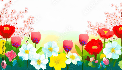 the flower background of spring