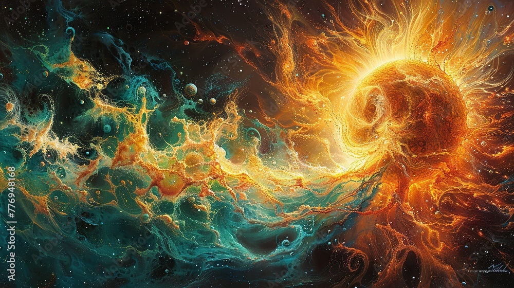 the vivid and wild aspects of the sun with morphogenetic patterns is now displayed, emphasizing the chaotic and dynamic solar activity. That’s what I sent to the Dall e the vivid and wild aspects of the sun with morphogenetic patterns is now displayed, emphasizing the chaotic and dynamic solar activity. That’s what I sent to the Dall e