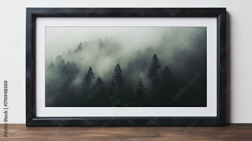 Fototapeta premium metal dark picture frame