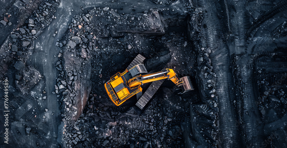 Coal Conquest: Chronicles of Excavators Conquering Vast Open Mining Terrain