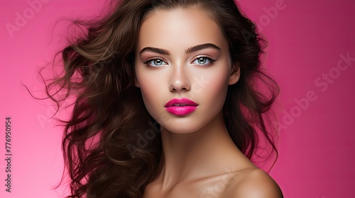 fashion hot pink lips