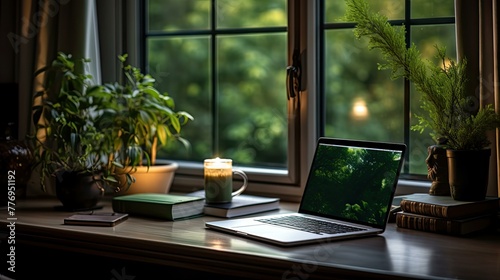 workspace dark desk photo