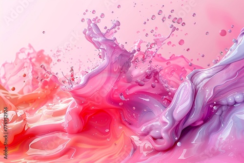 A cascade of CI 19140 and CI 42090, illustrating vibrant, safe colorants that add visual appeal to skincare products , clean background, 3D illustrate, octane render