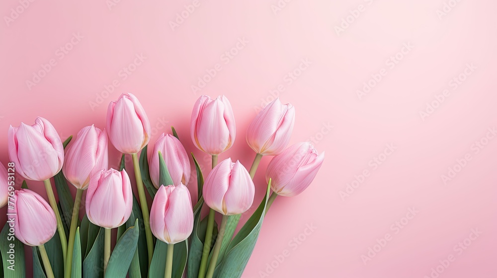 Obraz premium cluster flowers pink background