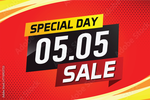 5.5 Special day sale word concept vector illustration with ribbon and 3d style for use landing page, template, ui, web, mobile app, poster, banner, flyer, background, gift card, coupon

