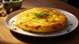 plate of spanish potato omelette on the table