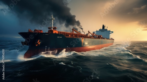 ship large oil tanker © vectorwin