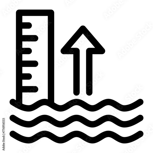 Flood water measure icon