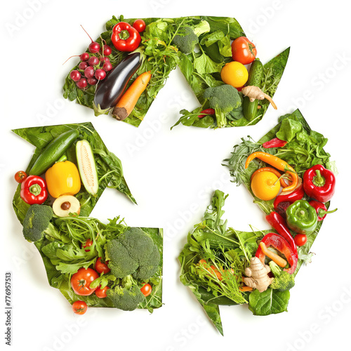 Vegetables/Food Recycling Symbol, isolated on white background