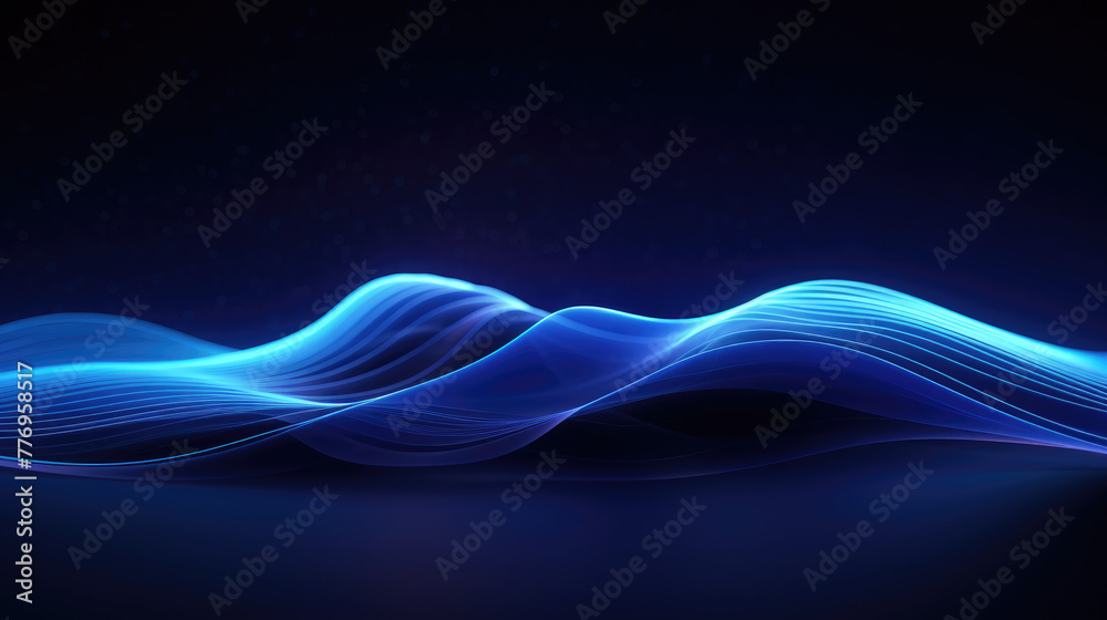 Flowing dot particles wave line pattern blue and purple gradient light isolated on dark black background. Concept of AI technology, science, soundwave, big data , website template, and landing page. Flowing dot particles wave line pattern blue and purple gradient light isolated on dark black background. Concept of AI technology, science, soundwave, big data , website template, and landing page.