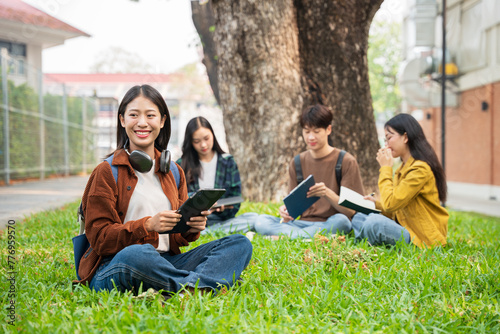 Students doing activities on campus