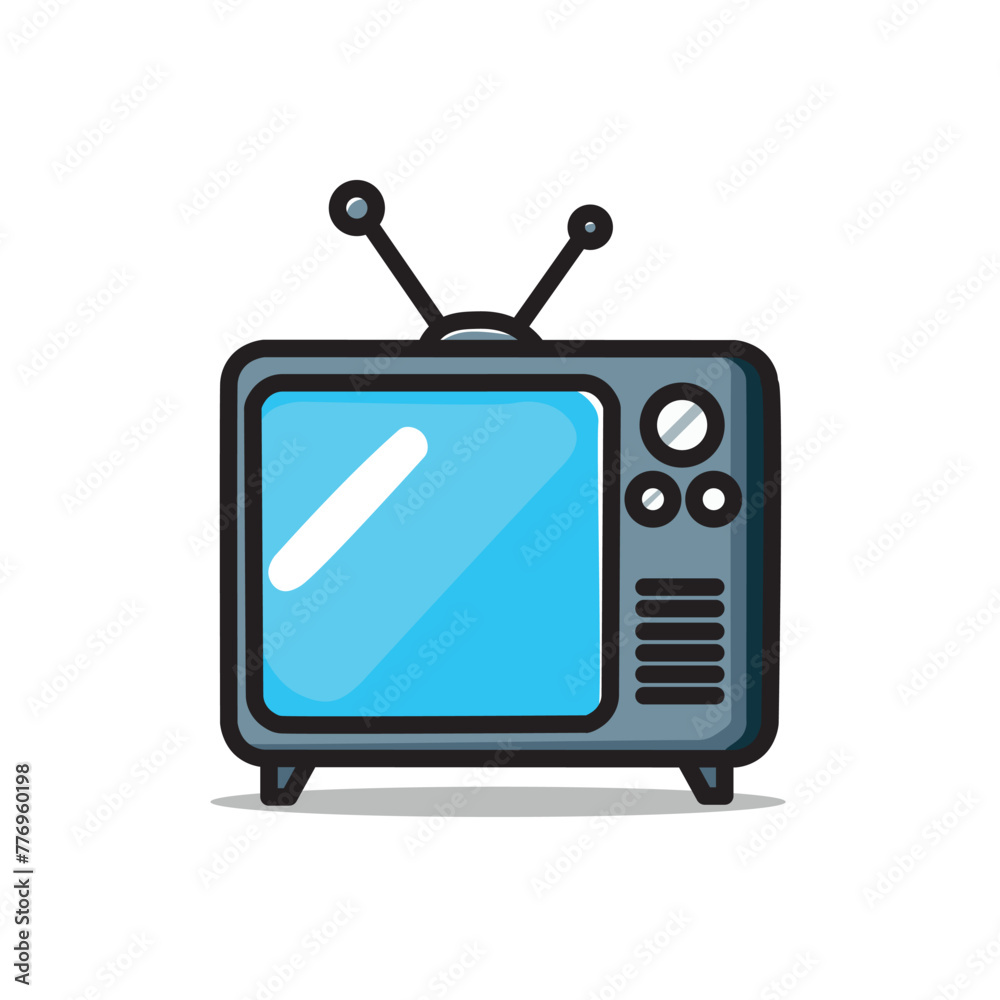 Illustration Vector Graphic Cartoon of a Television Set, Featuring Realistic Design and Entertainment Function Illustration Vector Graphic Cartoon of a Television Set, Featuring Realistic Design and Entertainment Function