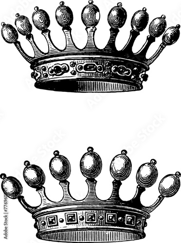 Crowns. High detail vector crowns.