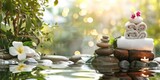 The concept of wellness and self care with a serene of enjoying a spa day