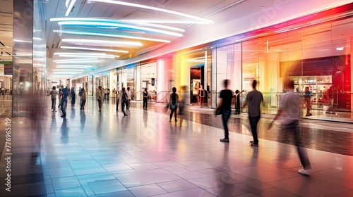 lights blurred mall interior