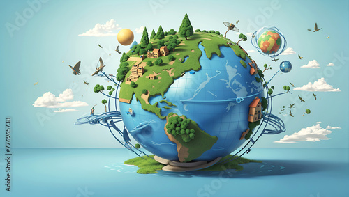 World Earth Day social media banner background