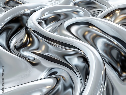 Silver Black and White Flow chrome metallic foil texture abstract background