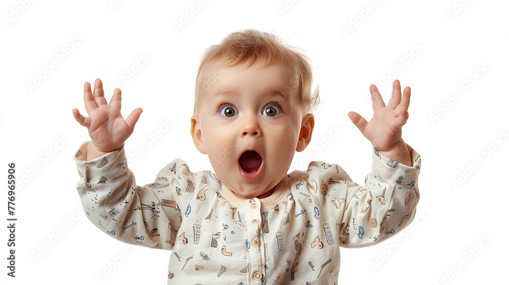 surprised happy cute baby, png file of isolated cutout object on transparent background. surprised happy cute baby, png file of isolated cutout object on transparent background.