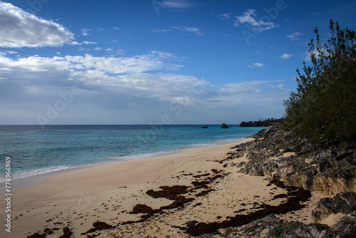 Marley beach scenic view, sunny noon, Bermuda