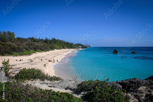 Fotografie Marley beach scenic view, sunny noon, Bermuda