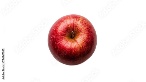 Apple in delicious food style, top view on transparent white background
