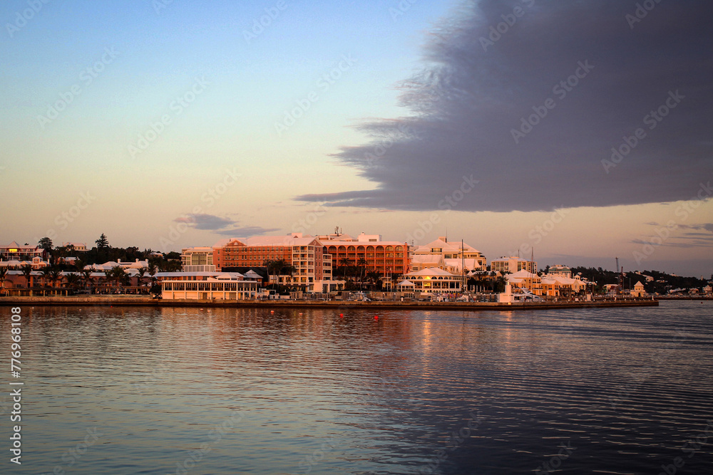 View of Hamilton town from the water, Bermuda