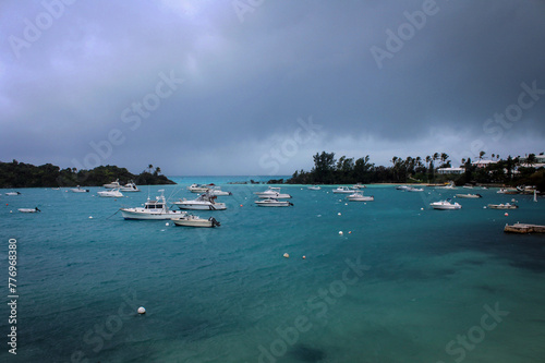 Boats and piers view at Somerset village, Bermuda