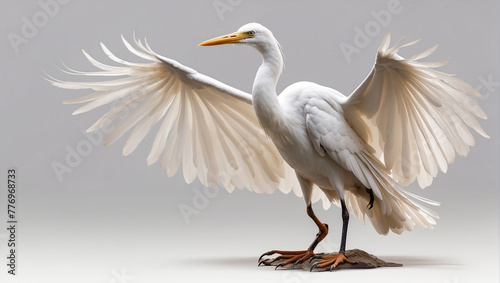 egret bird on transparent background photo