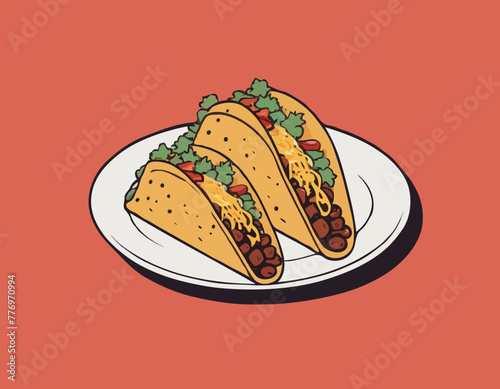 Taco With Refried Beans stock photo