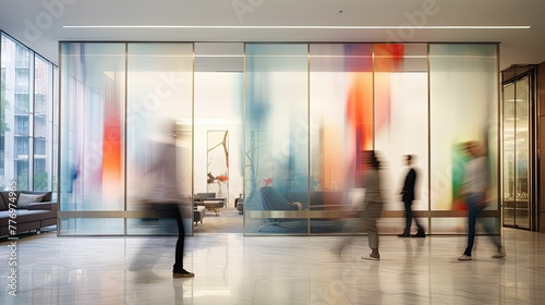 soft blurred lobby interior
