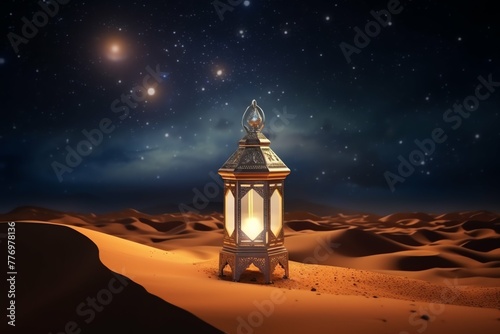 Eid mubarak and ramadan kareem greetings with islamic lantern and mosque. Eid al fitr background