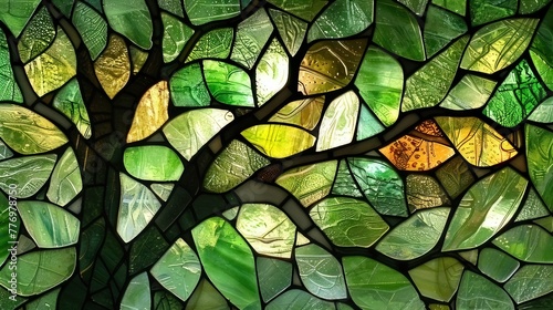 nature subject as a stained glas window

