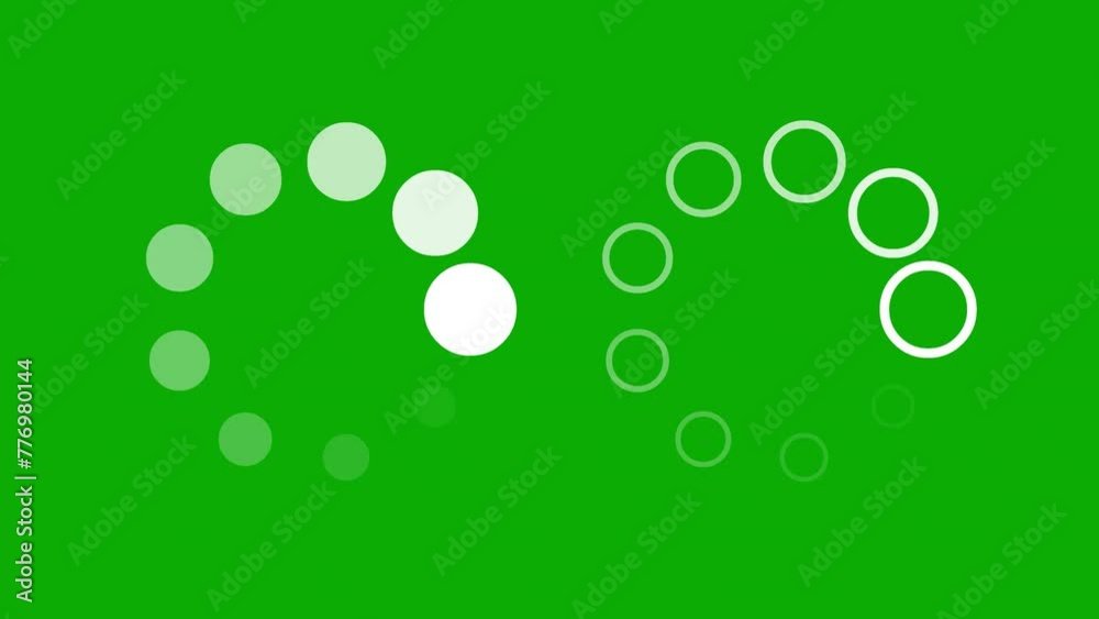 Digital buffering circles motion graphics with green screen background Digital buffering circles motion graphics with green screen background