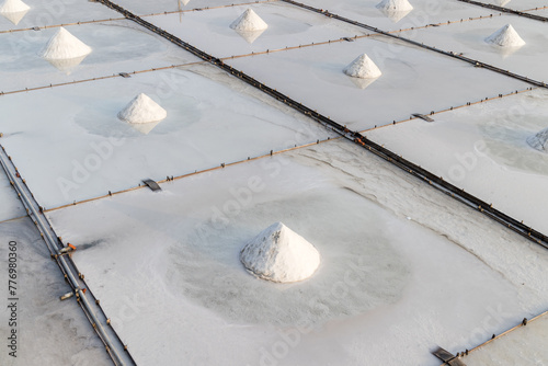 Jingzaijiao Tile paved Salt Fields in Tainan of Taiwan photo