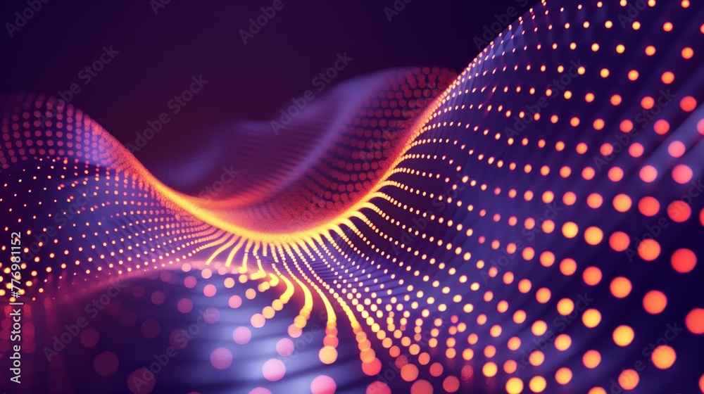 abstract gradient wave technology background with dots pattern. Network and technology concept.