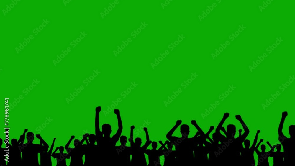 Silhouette crowd motion graphics with green screen background Silhouette crowd motion graphics with green screen background