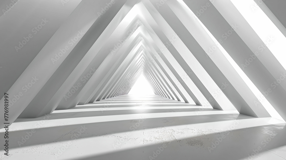 Minimalist White Geometric Structure, Modern Design Inspiration, Abstract Architectural Background for Creative Projects. AI