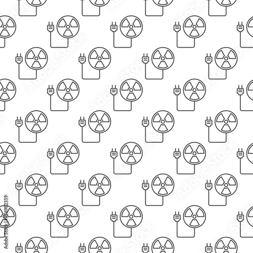 Radiation with Plug vector Radiation Warning linear seamless pattern