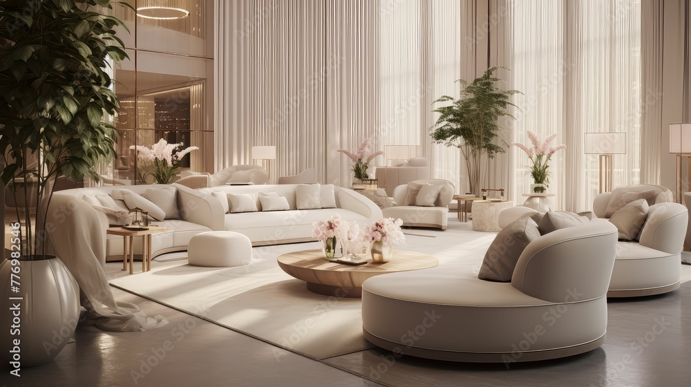 chic blurred elegant interior lounge