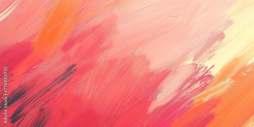 A dynamic abstract image with vibrant, energetic brush strokes in a sunset-inspired warm color palette