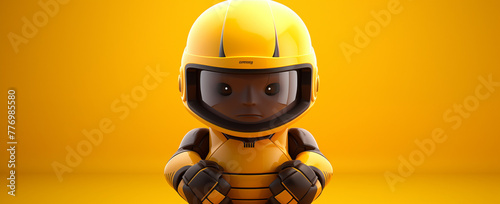 a friendly and cute 3d illustration of an football player character