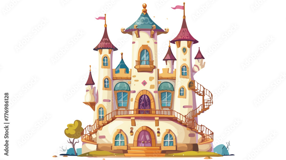 Fairytale Castle. Fabulous Tower with balcony 